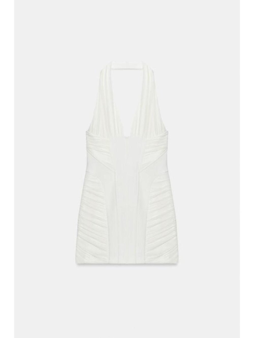 ZARA COMBINATION TULLE HALTER MINI DRESS 7760/111/251